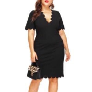 NWOT SHEIN Scalloped black dress in size XL